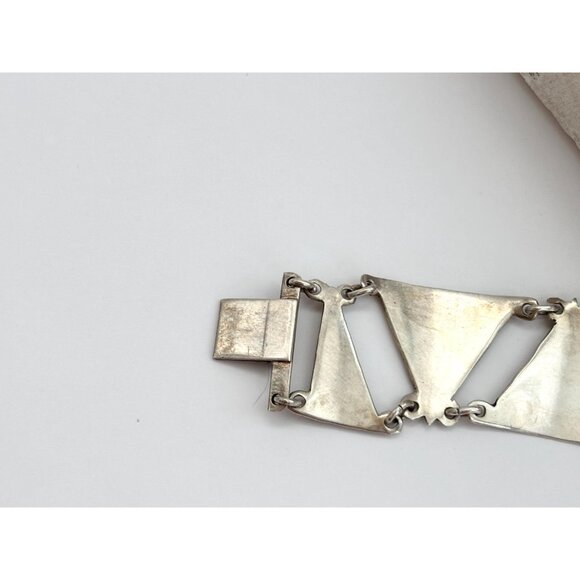 Siam Sterling Silver Triangular Multi God & Goddess Figure 925 Vintage Bracelet - Picture 9 of 10